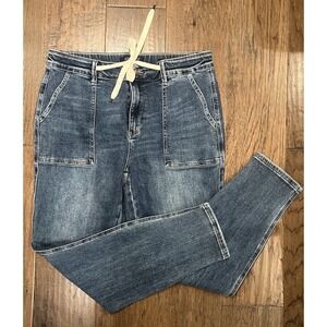 Judy Blue Jeans Size 15/32 Denim Jogger High Rise Stretch Draw String JB88779